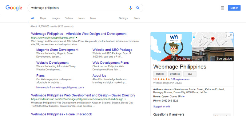 webmage philippines advance sitelinks rich snippets